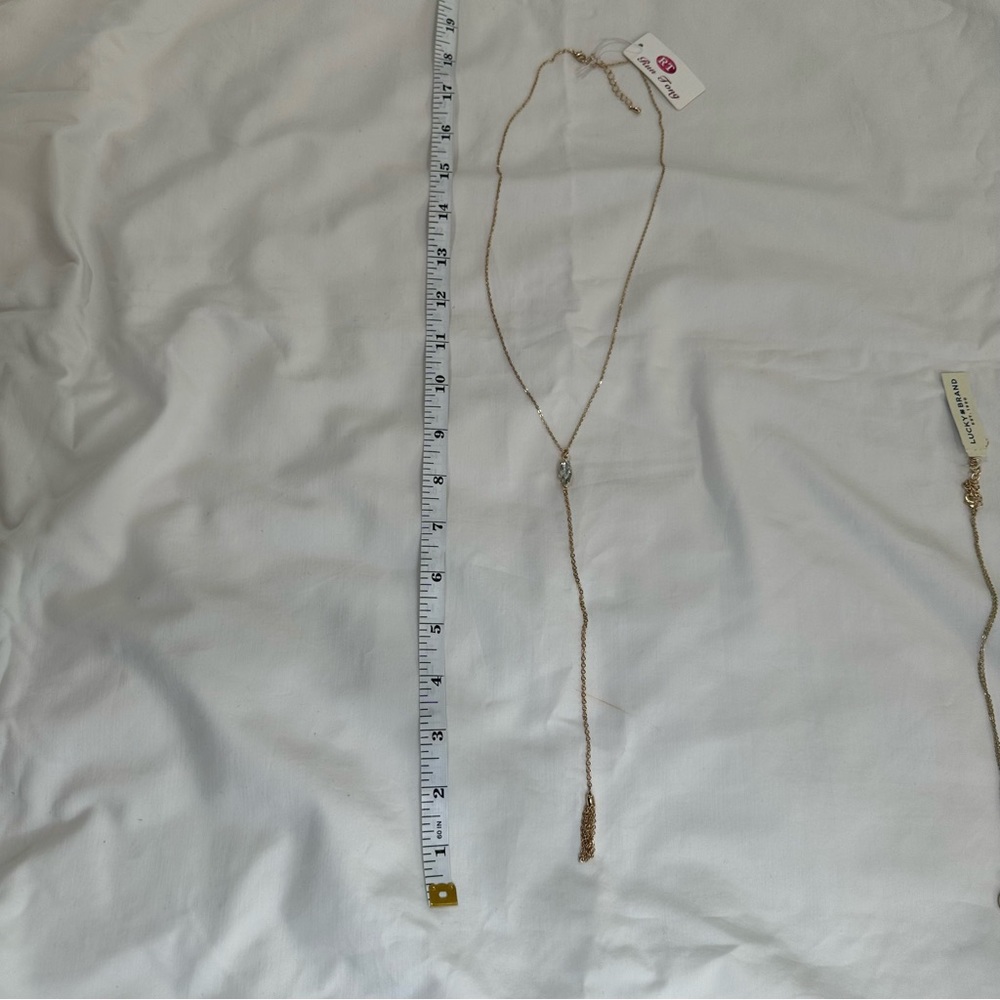 New gold long chain necklace